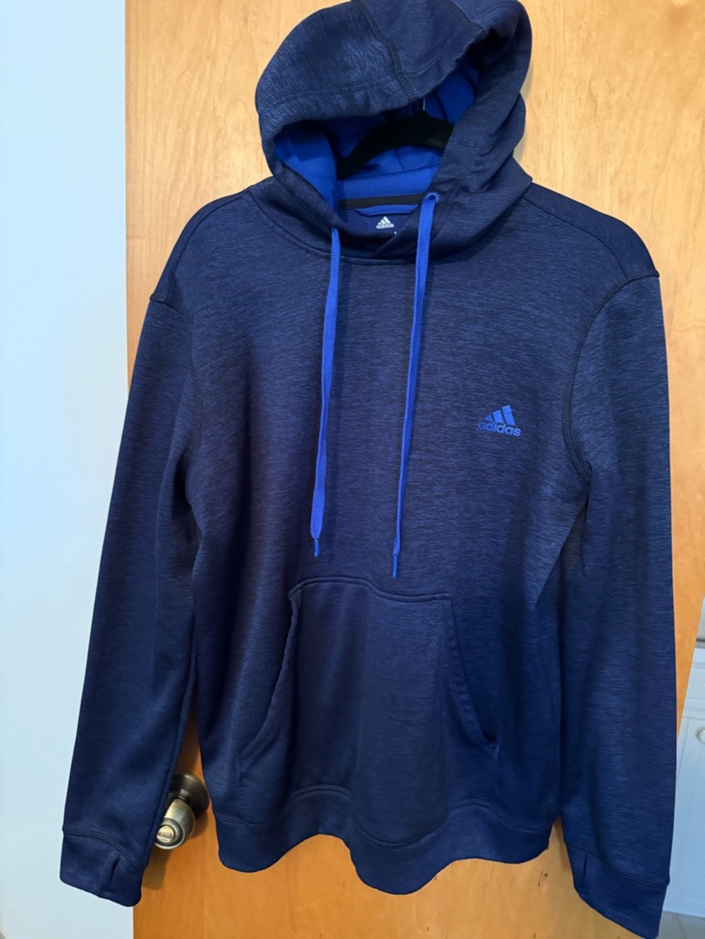 Adidas Navy Hoodie with Royal Blue Accents